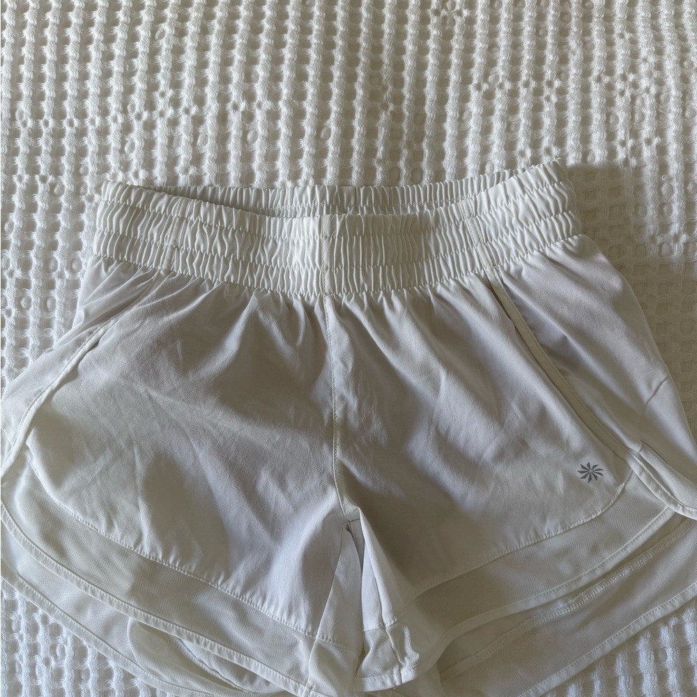 Athleta White Athletic Shorts Lightweight Elastic Waist